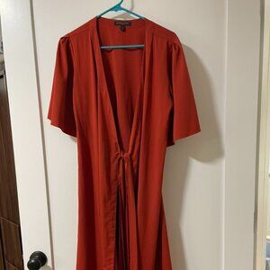 Banana Republic deep orange wrap dress